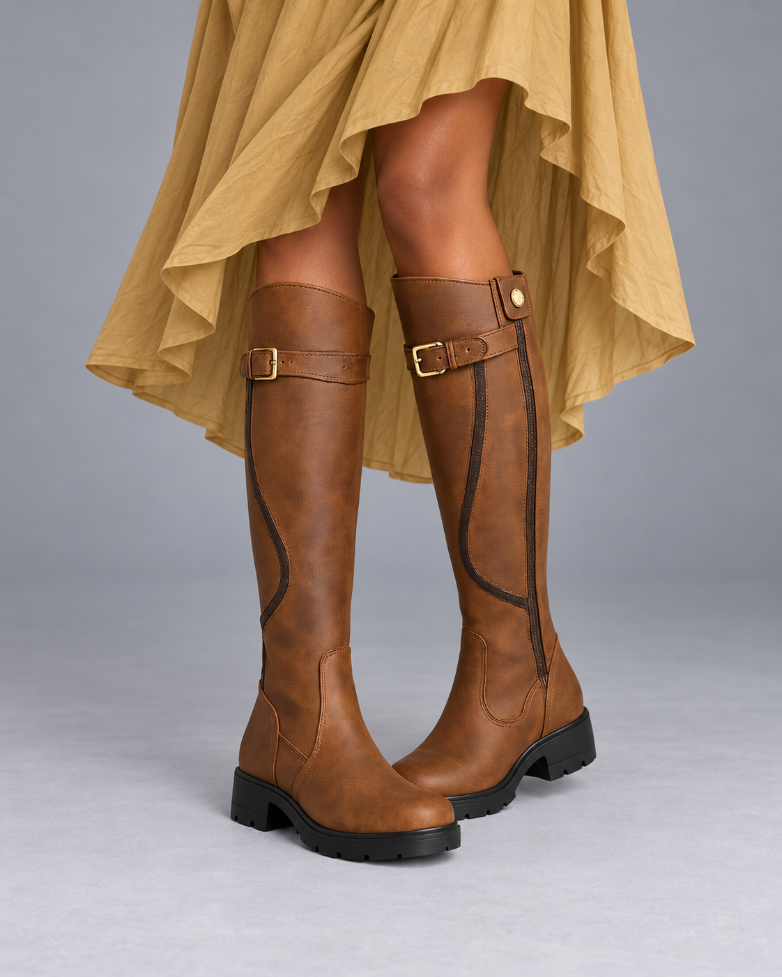 Carovalen Block-Heel Riding Boots, view 3
