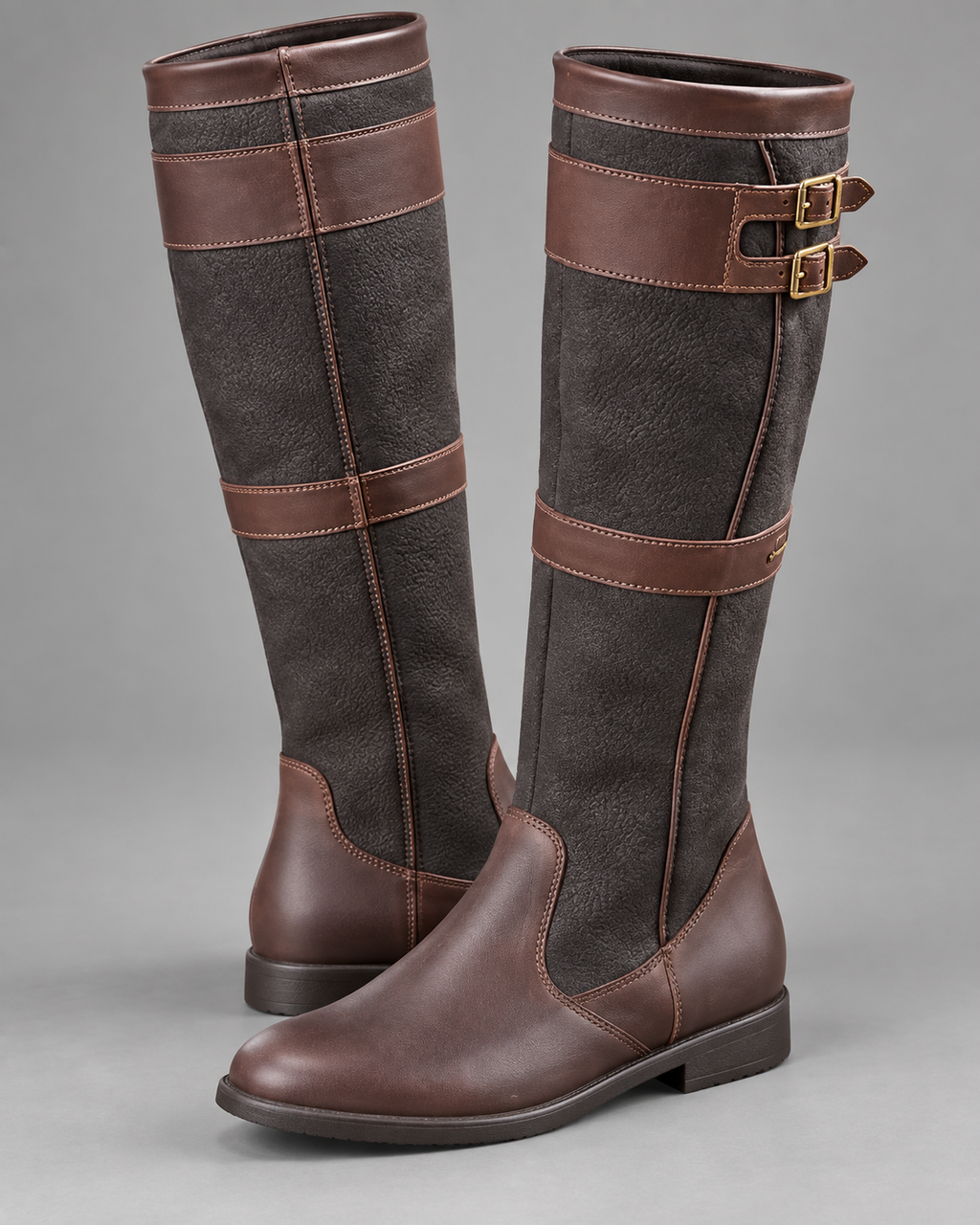 Carovalen Buckle-Strap Knee-High Boots, view 1