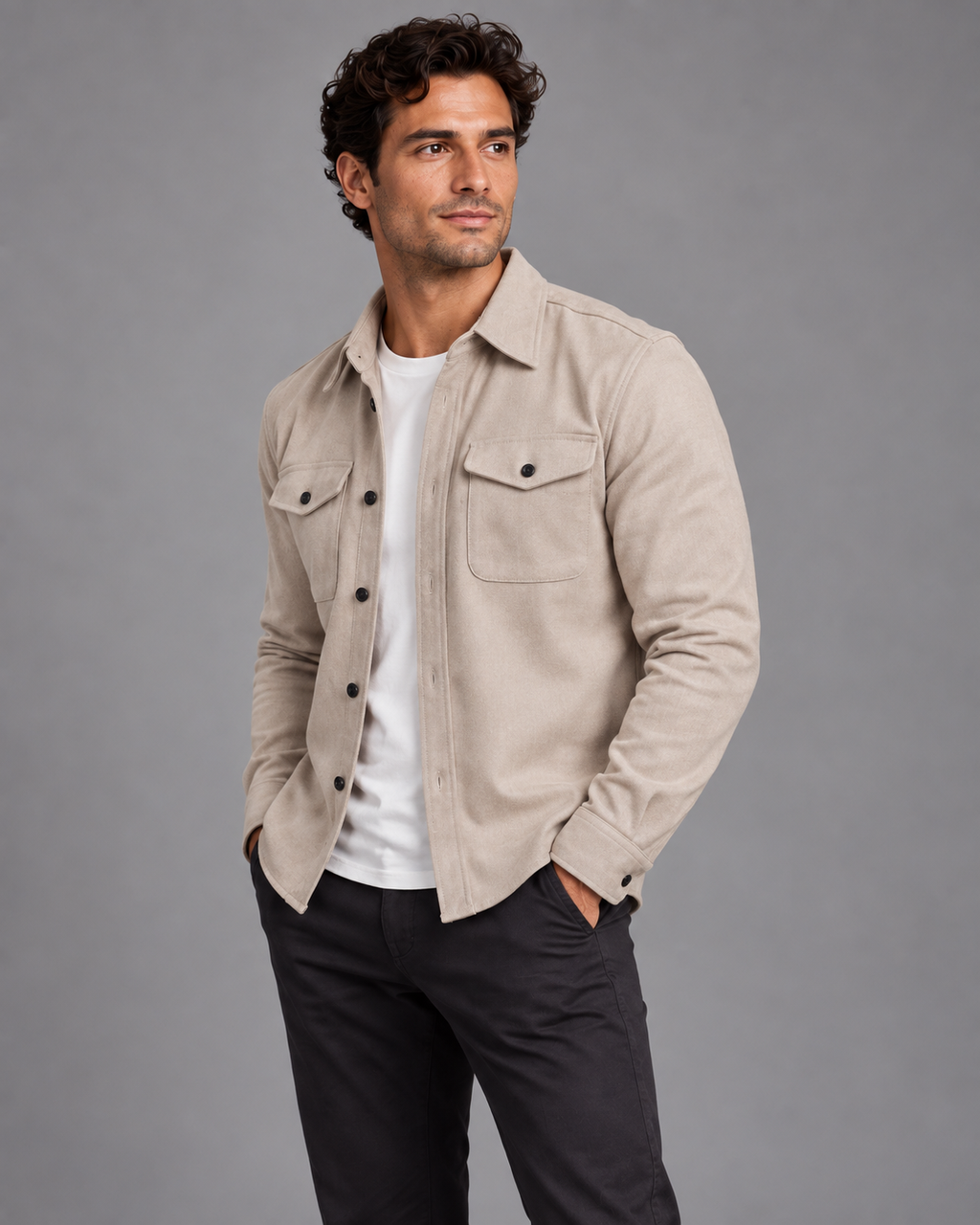 Carovalen Cotton Overshirt Jacket, view 2