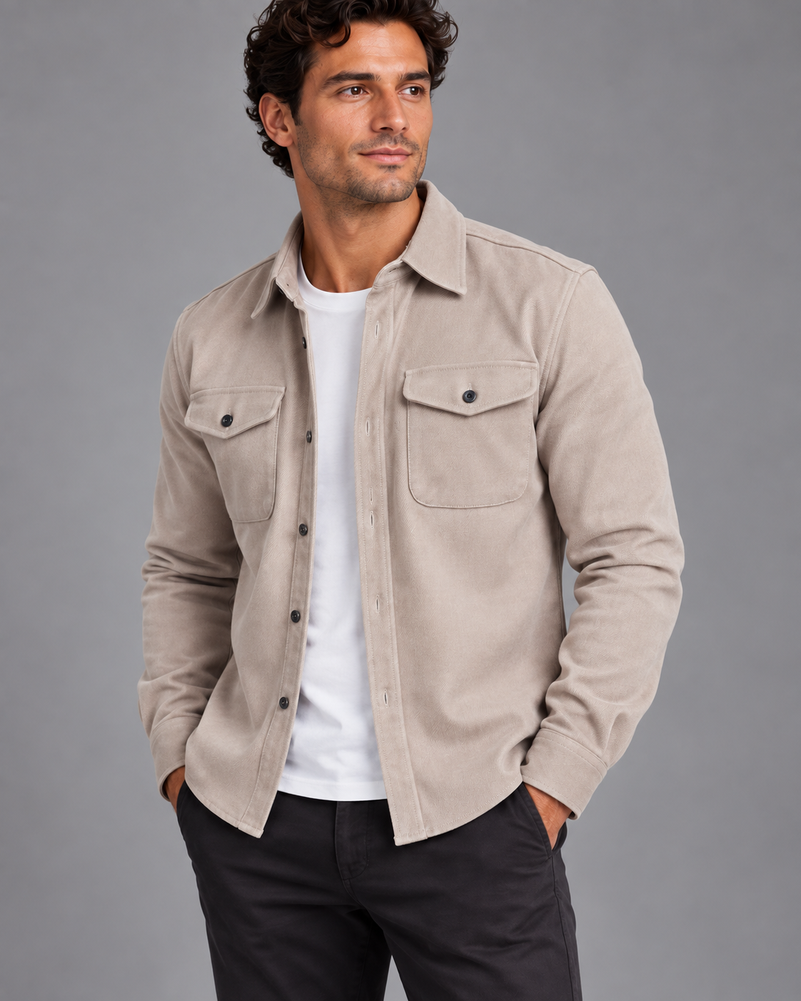 Carovalen Cotton Overshirt Jacket, view 3