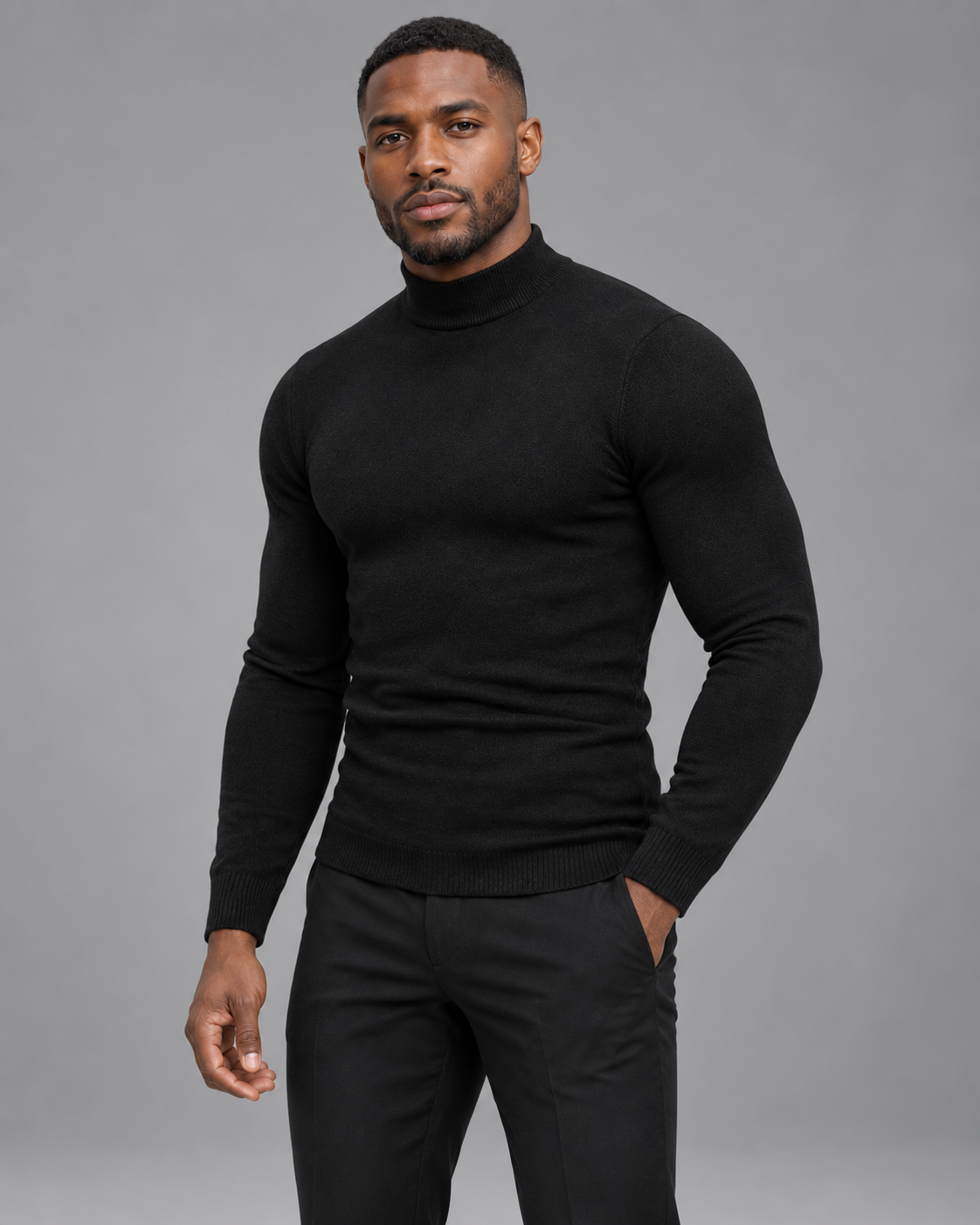 Carovalen Henley Knit Turtleneck Jumper, view 2