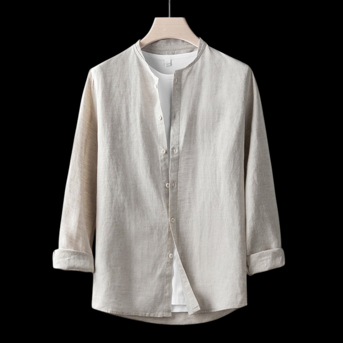 Carovalen Relaxed Henley Button-Front Shirt, supplier product photograph