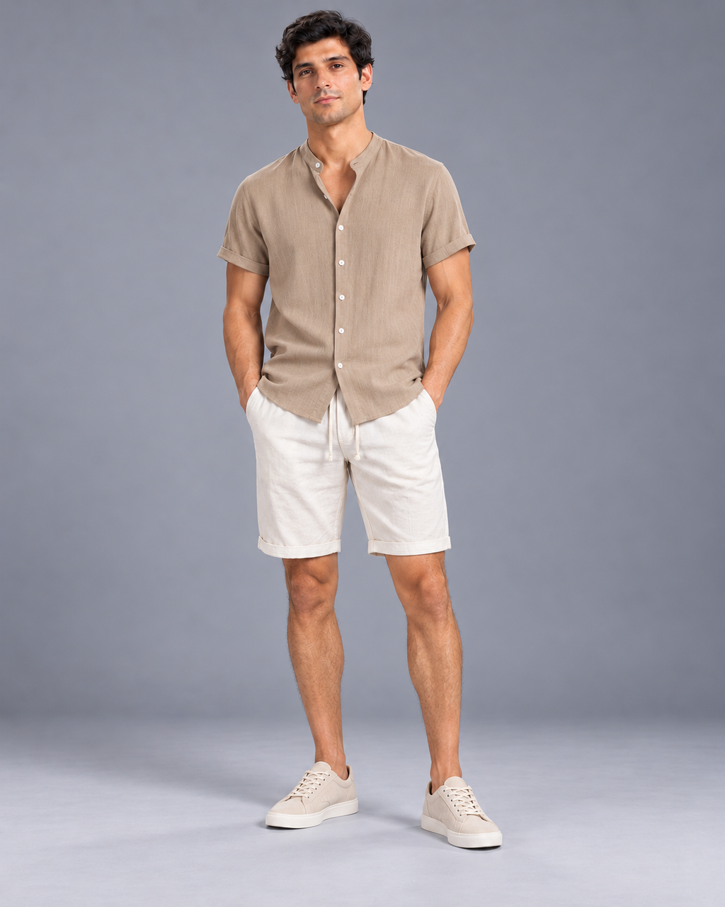 Carovalen Two-Piece Shirt and Shorts Set, view 2