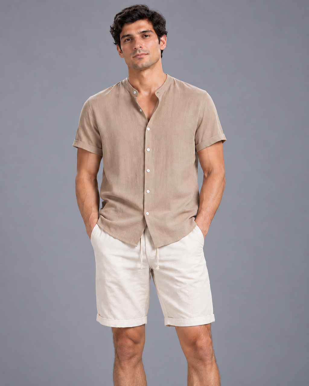 Carovalen Two-Piece Shirt and Shorts Set, view 3