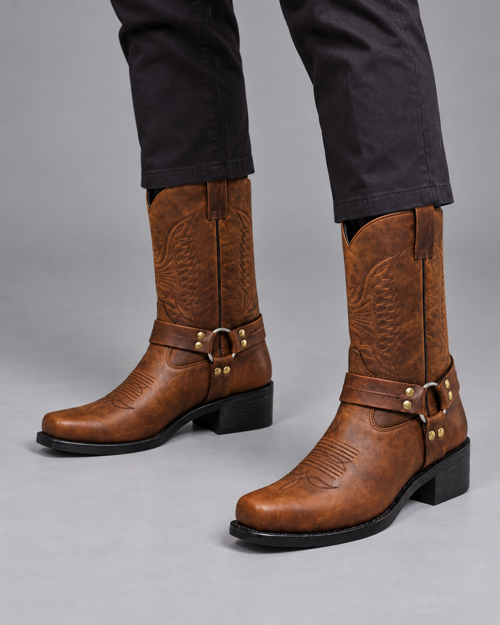 Carovalen Vintage Mid-Calf Western Boots, view 3