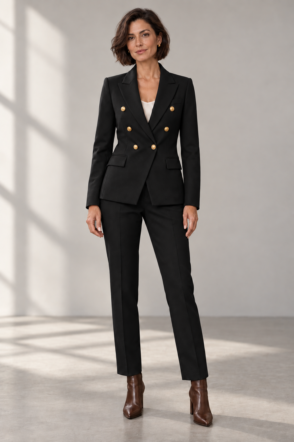 Serena Tailored Trouser Suit in Black — digitally recoloured product image